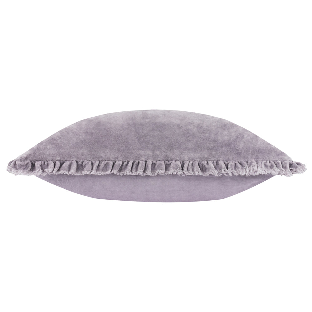 Plain Purple Cushions - Bertie Washed Cotton Velvet Polyester Filled Cushion Mauve Yard
