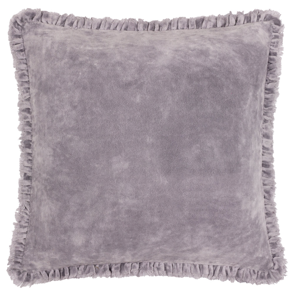 Plain Purple Cushions - Bertie Washed Cotton Velvet Polyester Filled Cushion Mauve Yard
