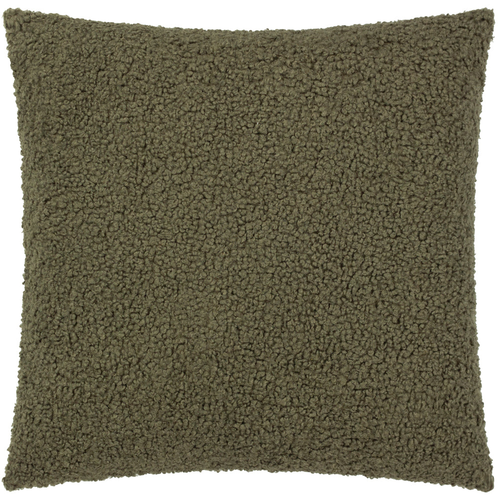 Plain Green Cushions - Cabu Chunky Boucle Cushion Cover Khaki Yard