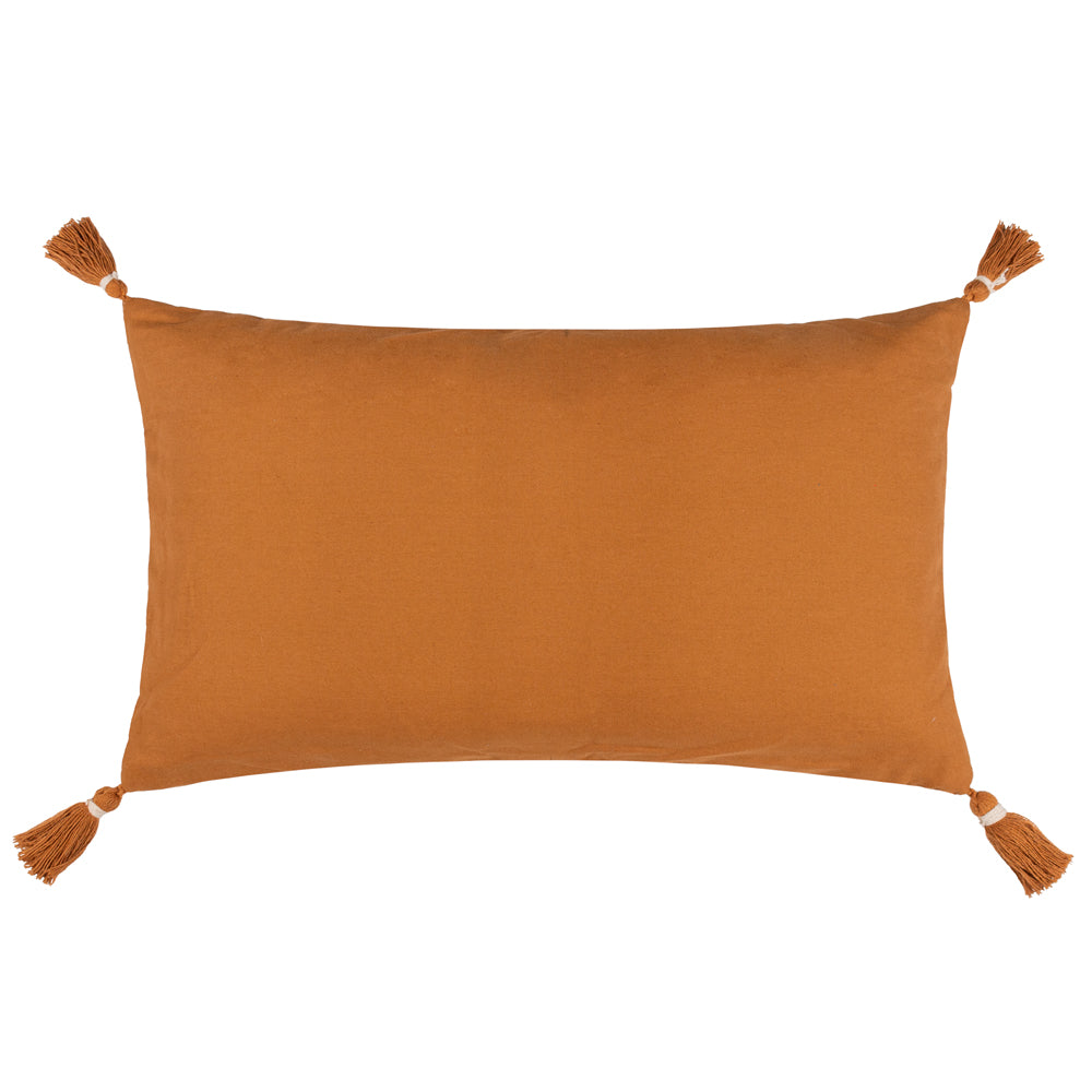 Striped Brown Cushions - Caliche Textured Tasselled Cushion Cover Ginger Yard