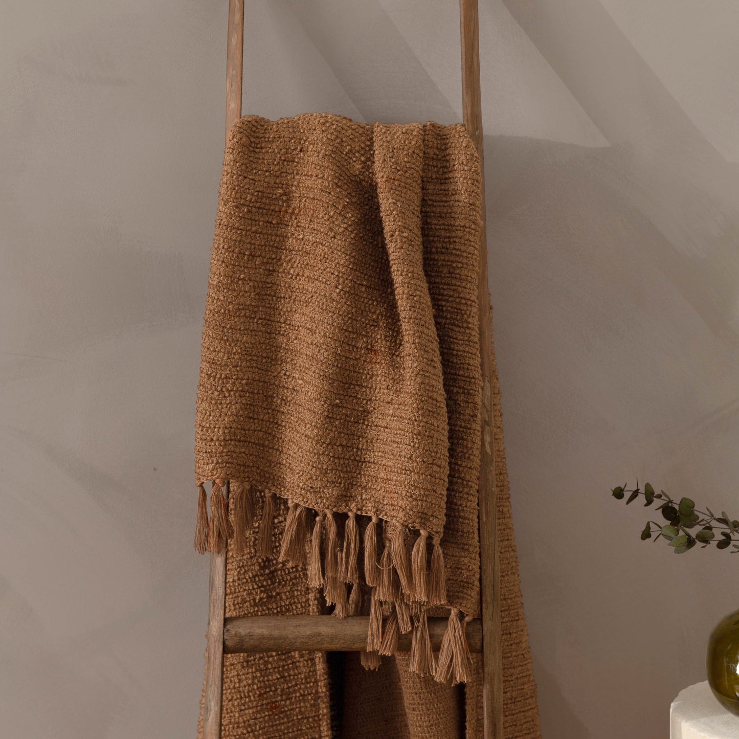 Plain Orange Throws - Candar Textured Boucle Throw Ginger Yard