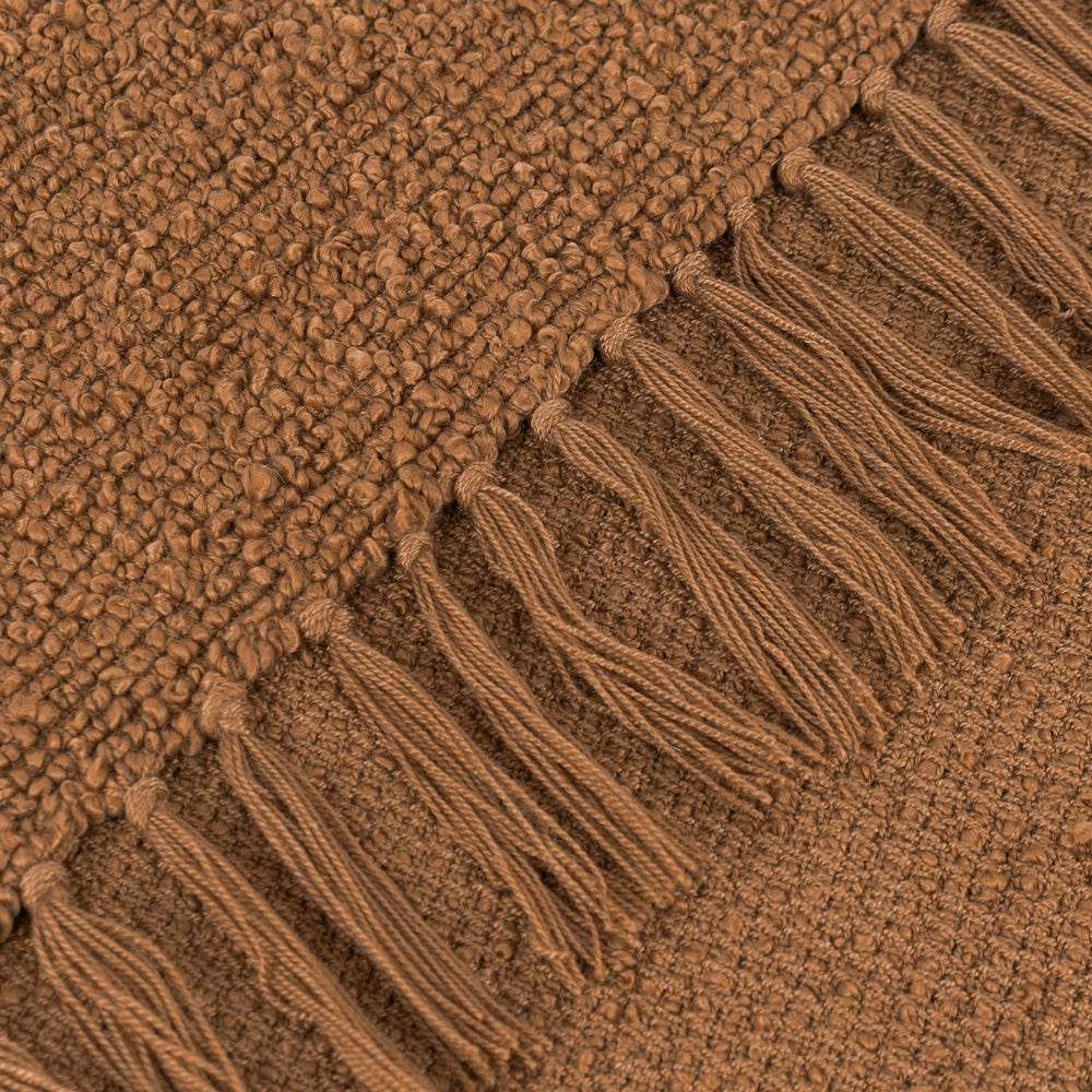 Plain Orange Throws - Candar Textured Boucle Throw Ginger Yard