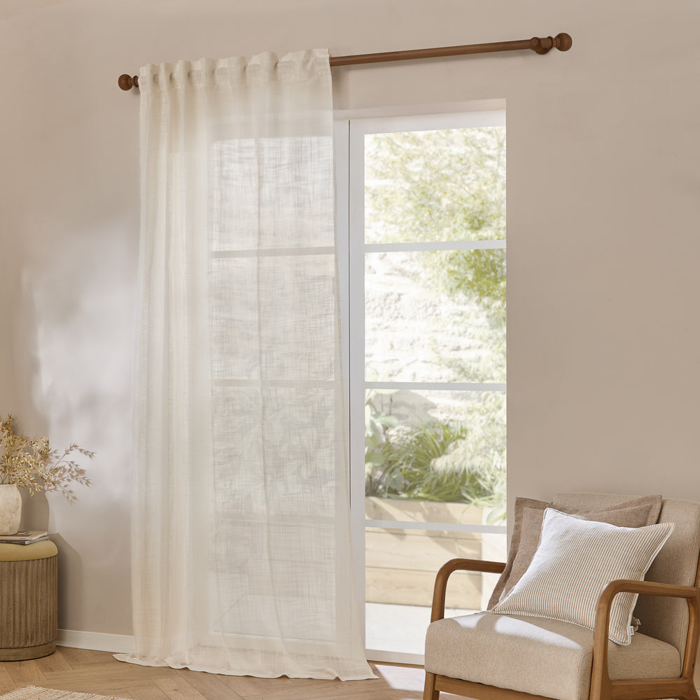 Plain Cream Curtains - Cirrus Woven Sheer Curtain Panel Pearl Yard