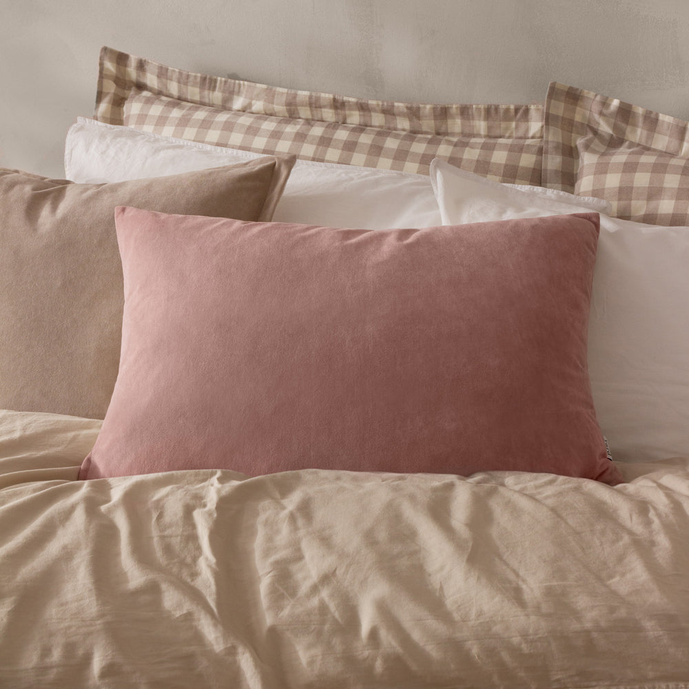 Plain Pink Cushions - Darland Velvet Polyester Filled Cushion Dusty Rose Yard