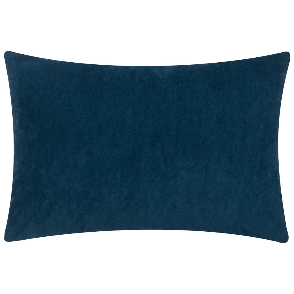 Plain Blue Cushions - Darland Velvet Polyester Filled Cushion Indigo Yard