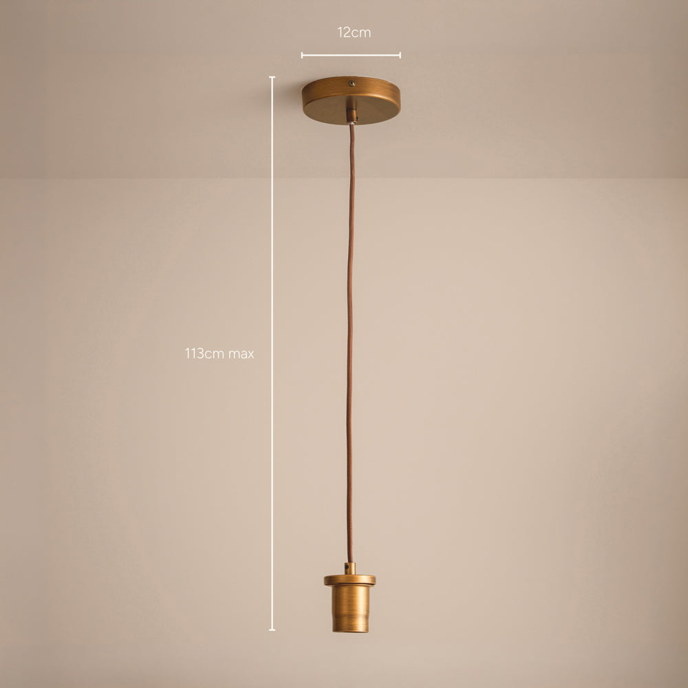 Plain Brown Lighting - Finn Pendant Ceiling Light Aged Brass Yard