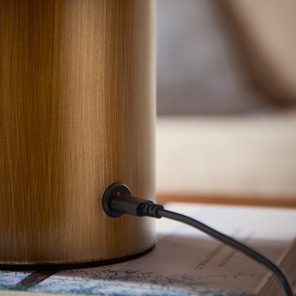 Plain Brown Lighting - Finn Rechargeable Table Lamp Aged Brass Yard