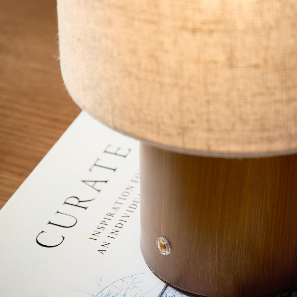 Plain Brown Lighting - Finn Rechargeable Table Lamp Aged Brass Yard