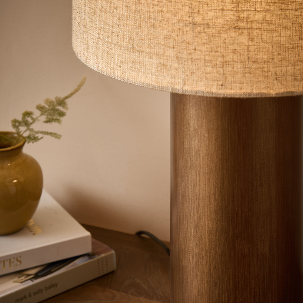 Plain Brown Lighting - Finn Tall Table Lamp Aged Brass Yard
