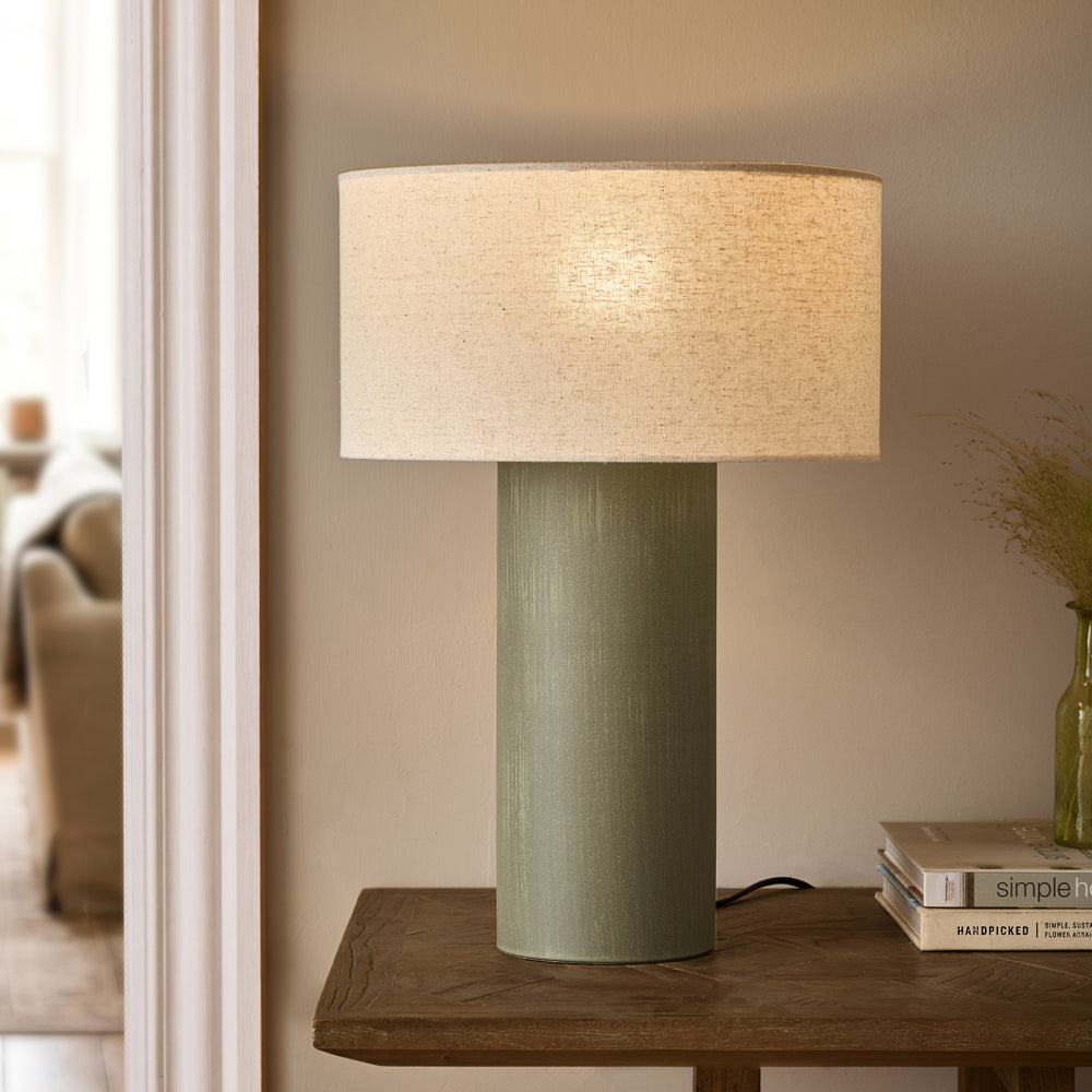 Plain Green Lighting - Finn Tall Table Lamp Olive Yard