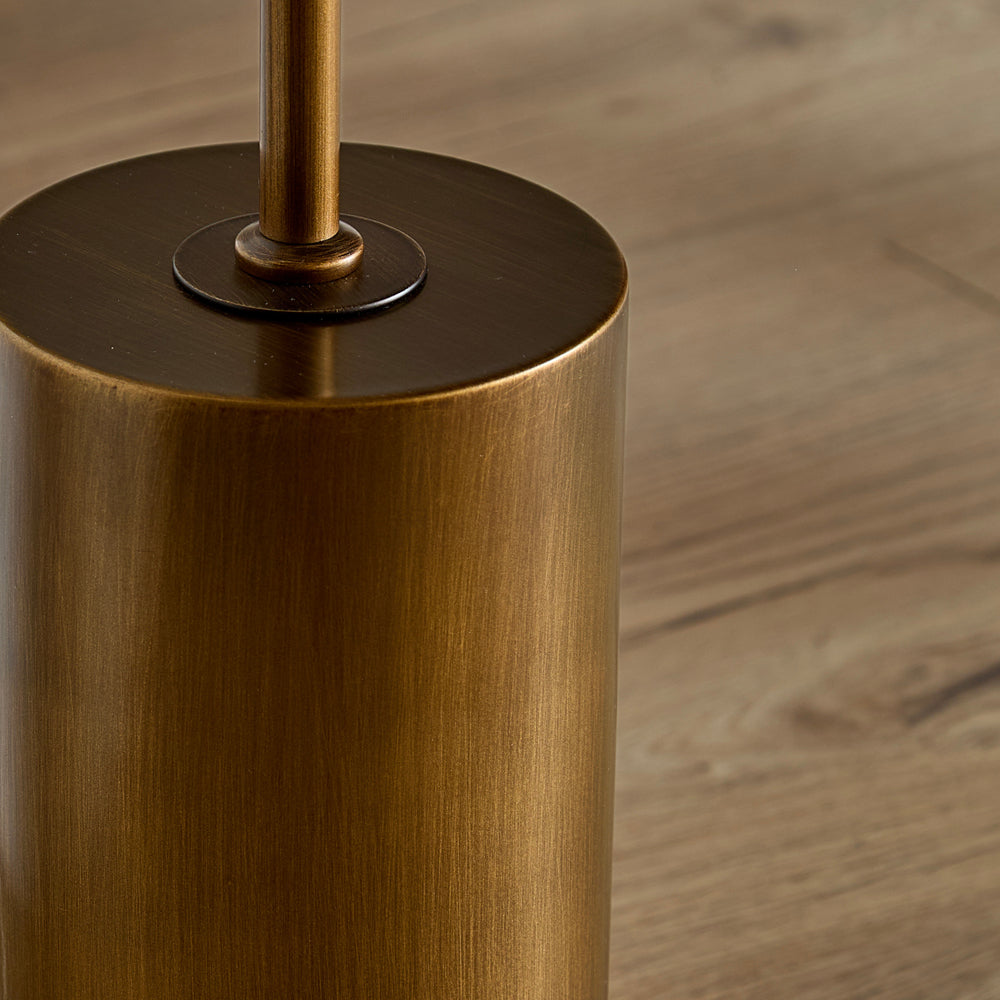 Plain Brown Lighting - Finn Tall Wired Floor Lamp Aged Brass Yard