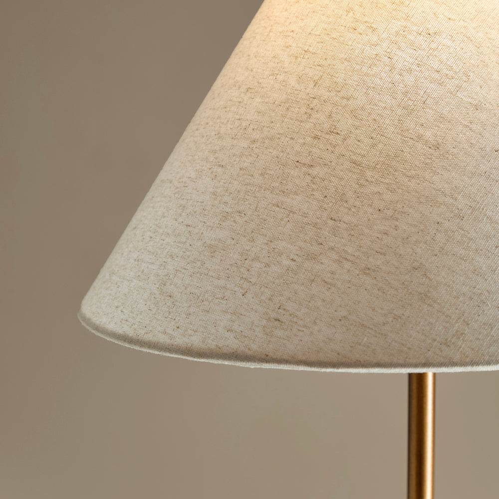 Plain Brown Lighting - Finn Tall Wired Floor Lamp Aged Brass Yard