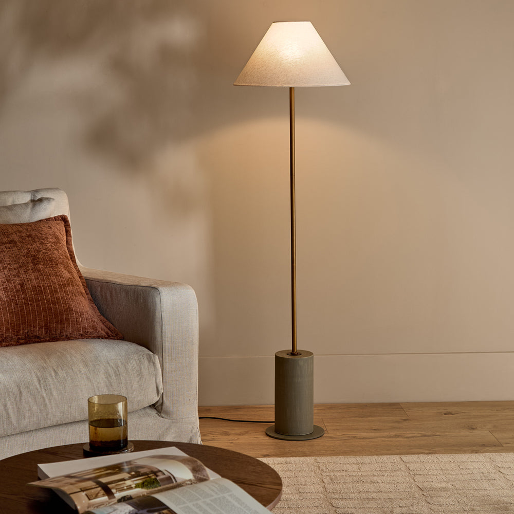 Plain Green Lighting - Finn Tall Wired Floor Lamp Olive Yard