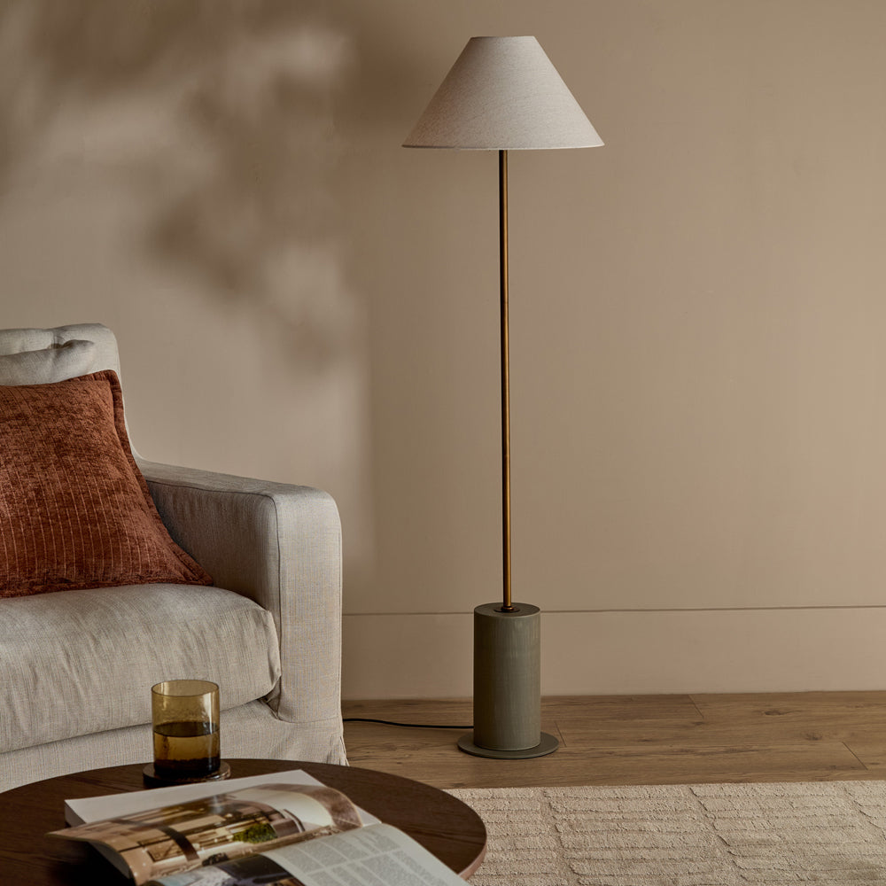 Plain Green Lighting - Finn Tall Wired Floor Lamp Olive Yard