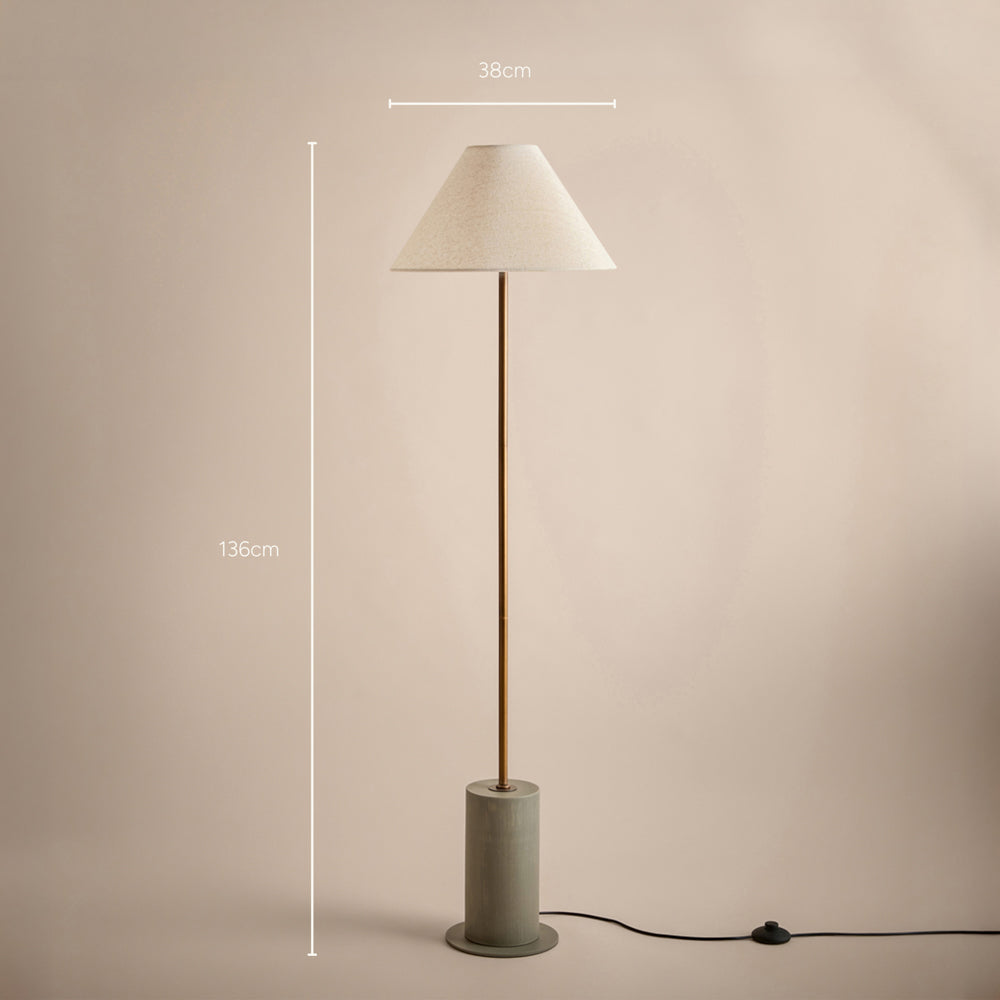 Plain Green Lighting - Finn Tall Wired Floor Lamp Olive Yard