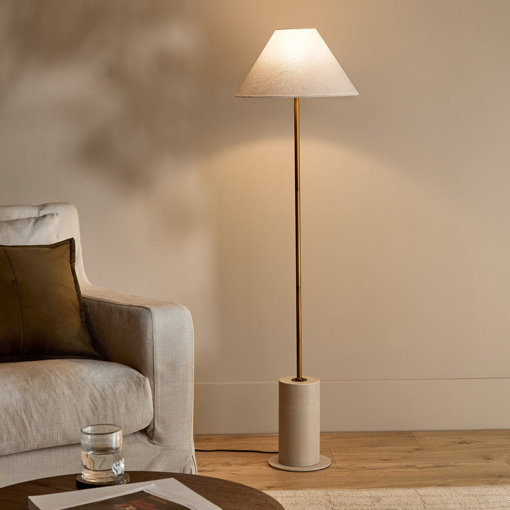 Plain Beige Lighting - Finn Tall Wired Floor Lamp Sandstone Yard