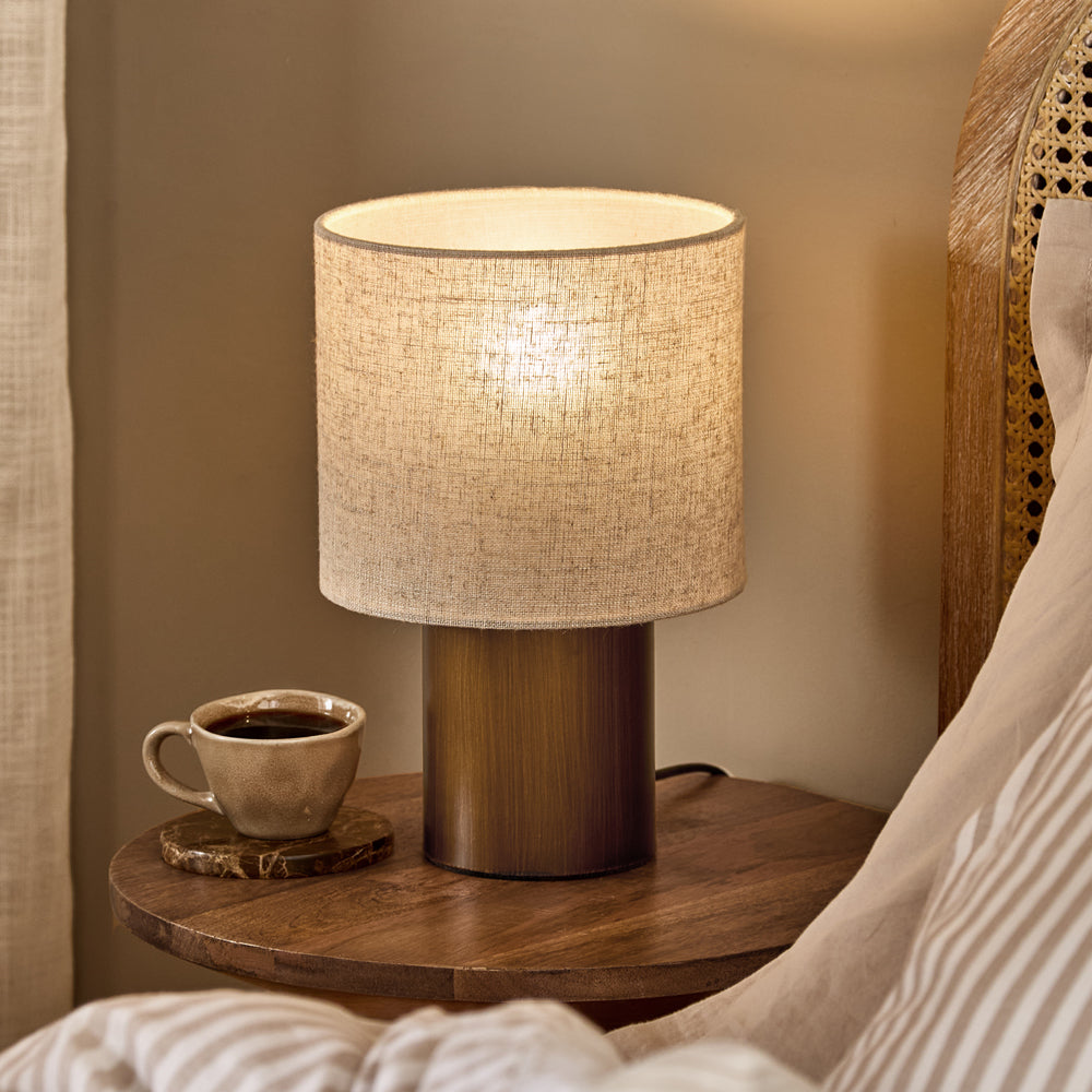 Plain Brown Lighting - Finn Wired Table Lamp Aged Brass Yard