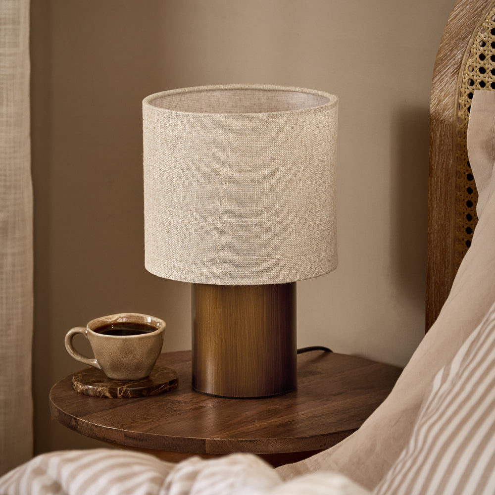 Plain Brown Lighting - Finn Wired Table Lamp Aged Brass Yard