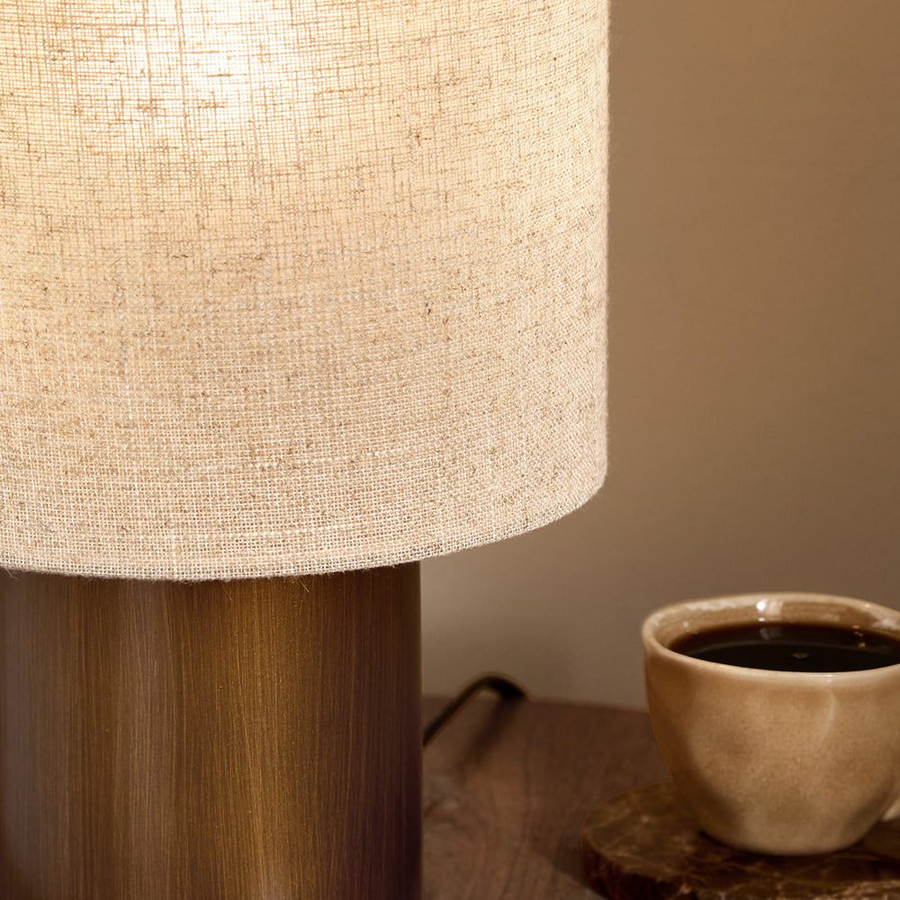 Plain Brown Lighting - Finn Wired Table Lamp Aged Brass Yard