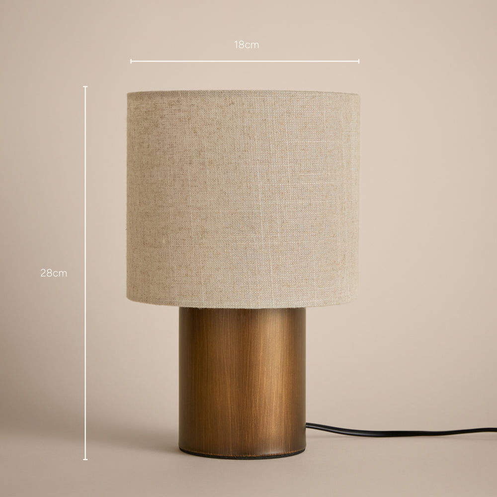 Plain Brown Lighting - Finn Wired Table Lamp Aged Brass Yard