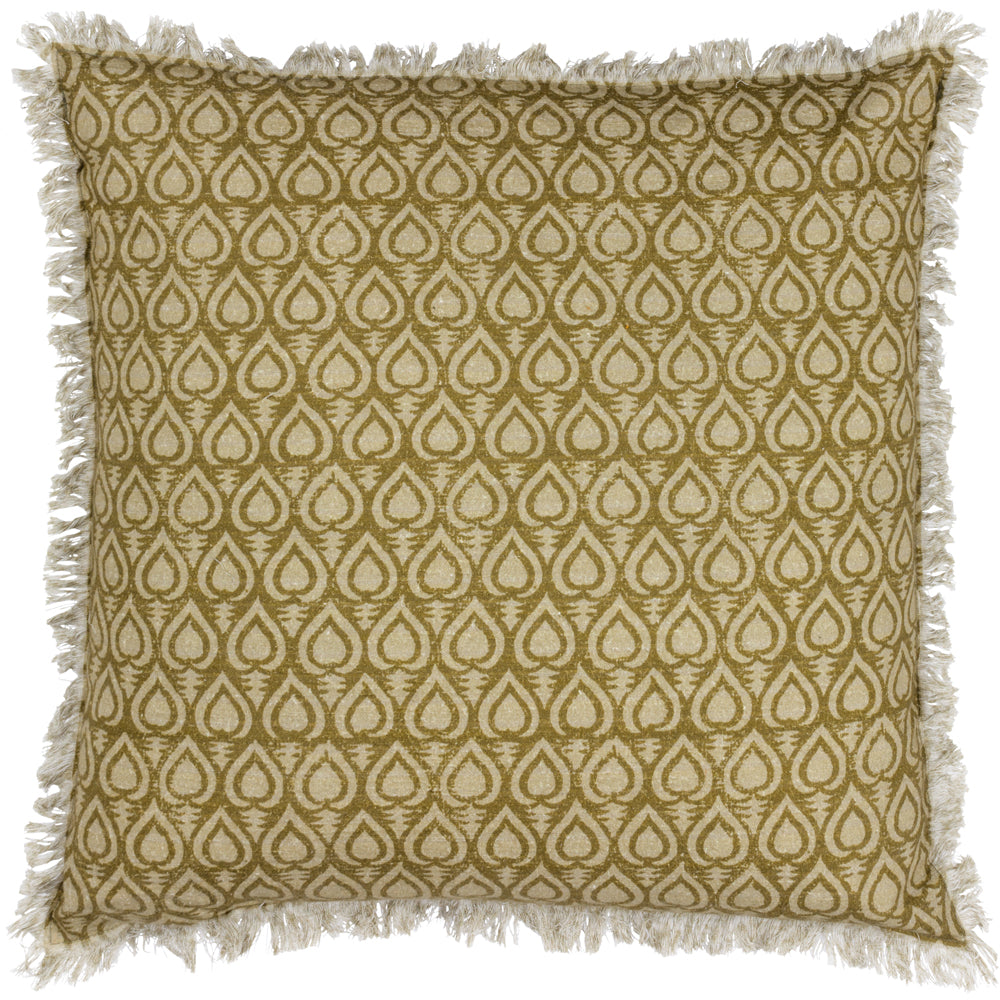 Geometric Green Cushions - Georgi  Cushion Cover Olive Yard