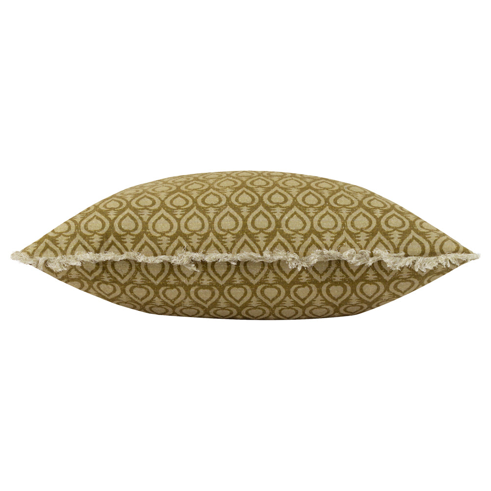 Geometric Green Cushions - Georgi  Cushion Cover Olive Yard