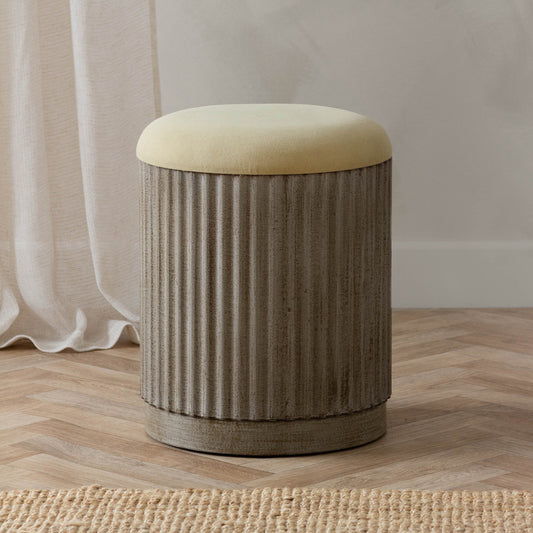 Plain Green Furniture - Hadden Storage Footstool Eucalyptus Yard