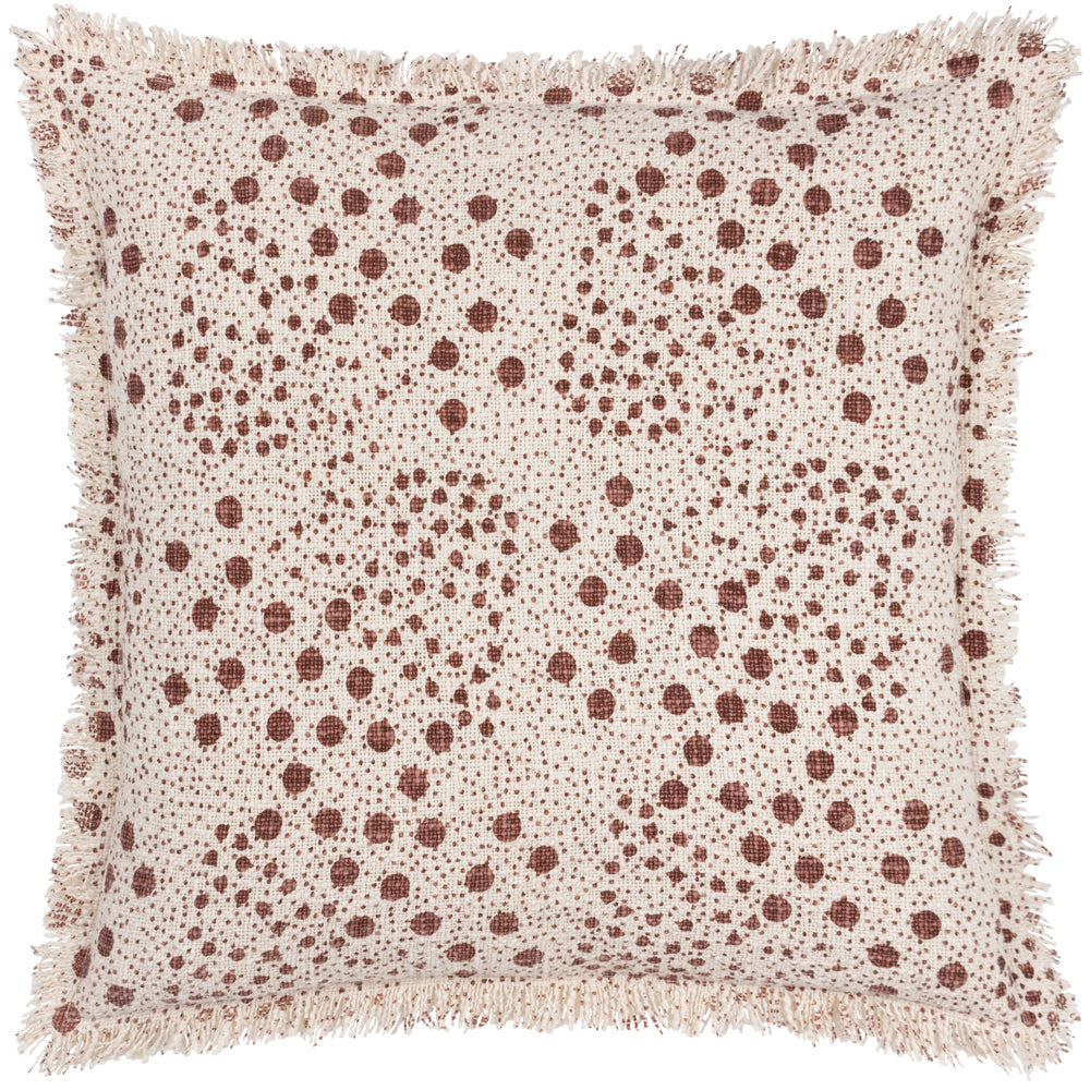 Spotted Brown Cushions - Hara Woven Fringed Cotton Cushion Cover Pecan Yard