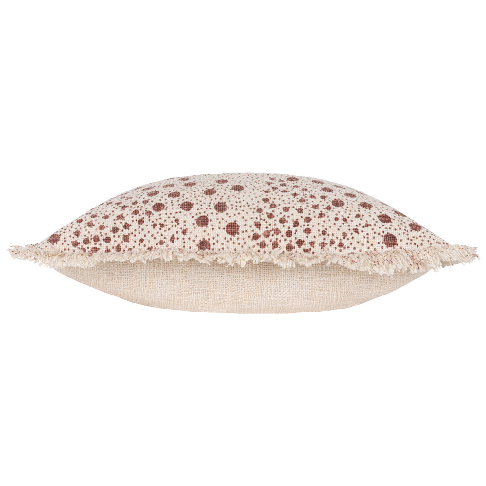 Spotted Brown Cushions - Hara Woven Fringed Cotton Cushion Cover Pecan Yard