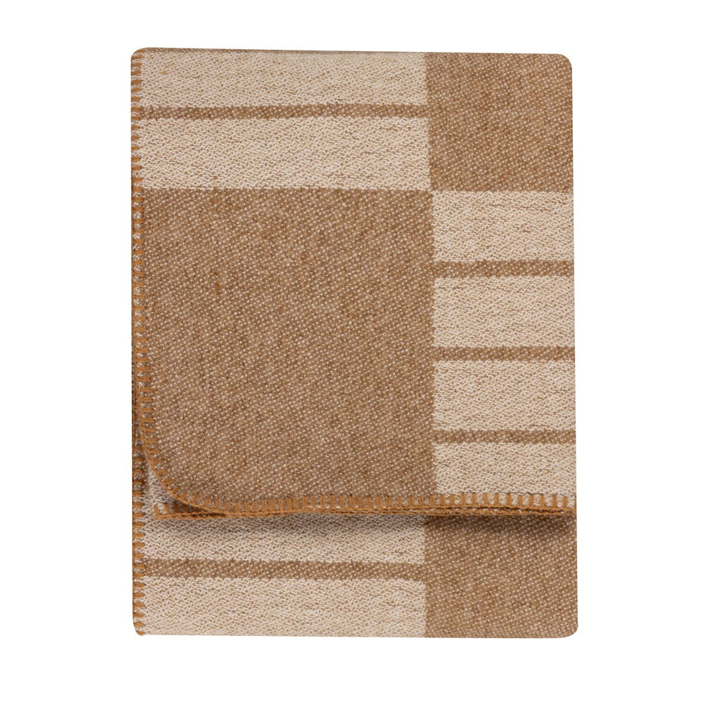 Geometric Beige Throws - Harlech Woven Reversible Throw Biscuit Yard