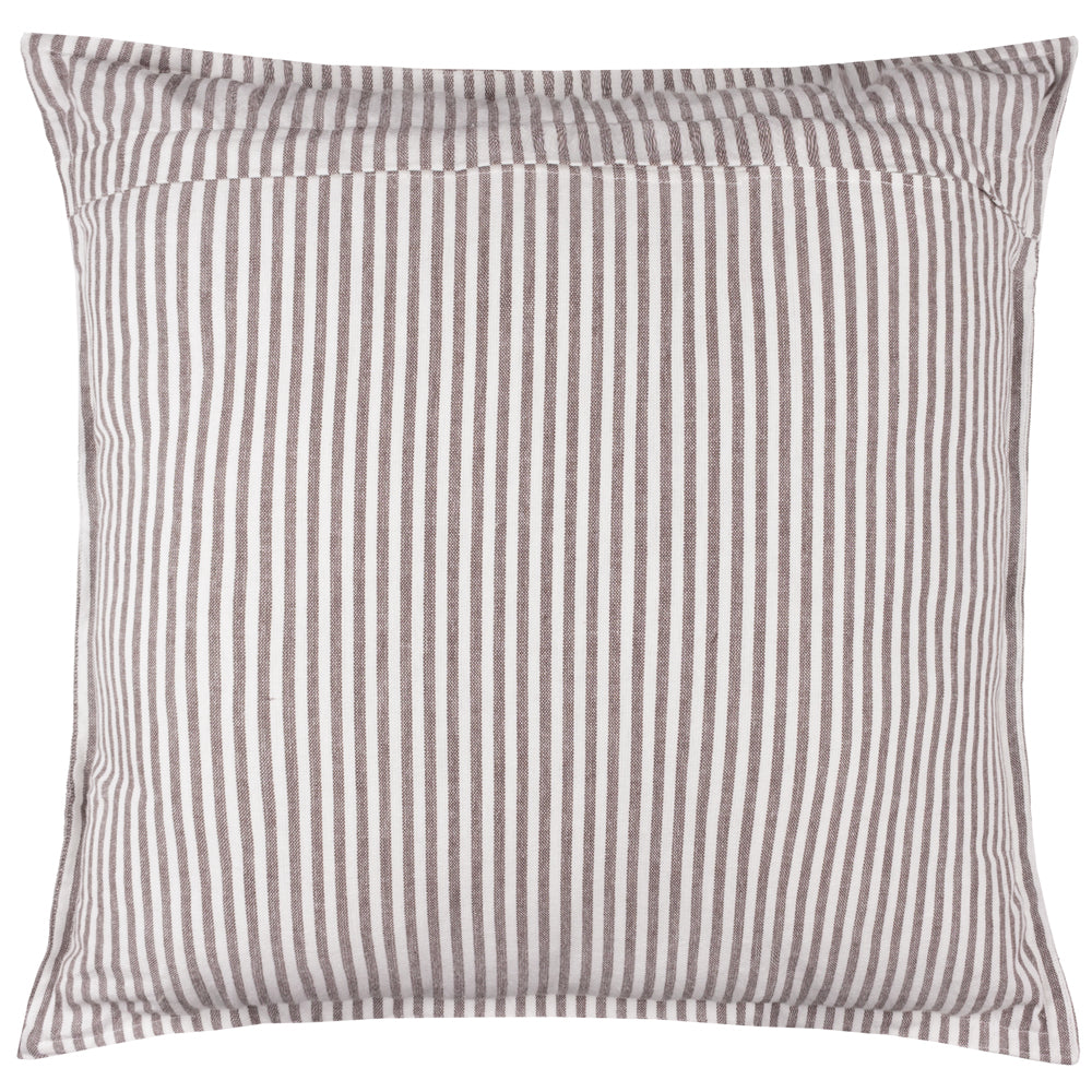 Striped Brown Cushions - Hayle 100% Cotton Outdoor Polyester Filled Cushion Chocolate Yard