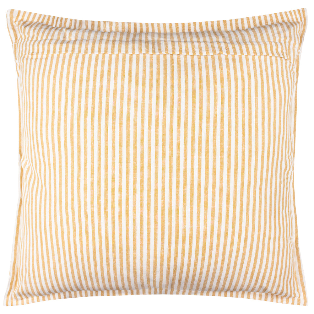 Striped Yellow Cushions - Hayle 100% Cotton Outdoor Polyester Filled Cushion Honey Yard