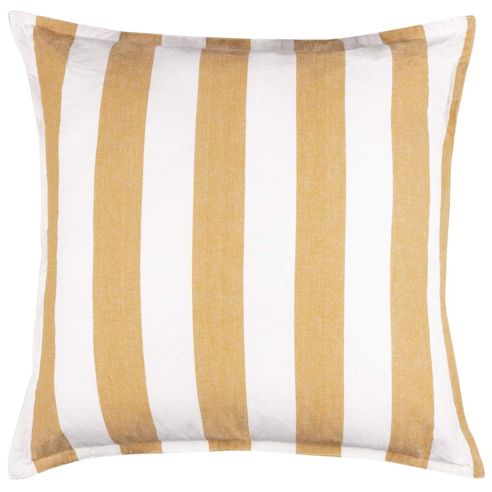 Striped Yellow Cushions - Hayle 100% Cotton Outdoor Polyester Filled Cushion Honey Yard