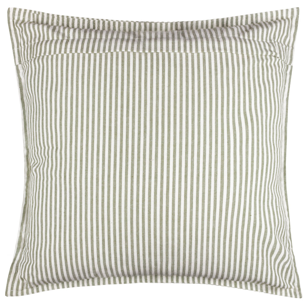 Striped Green Cushions - Hayle 100% Cotton Outdoor Polyester Filled Cushion Lichen Yard