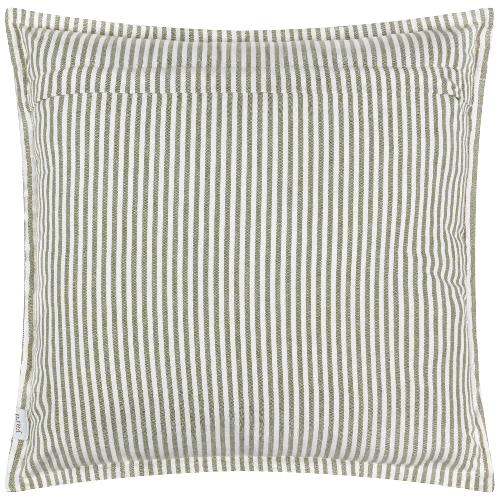 Striped Green Cushions - Hayle Cotton Outdoor Polyester Filled Cushion Moss Yard