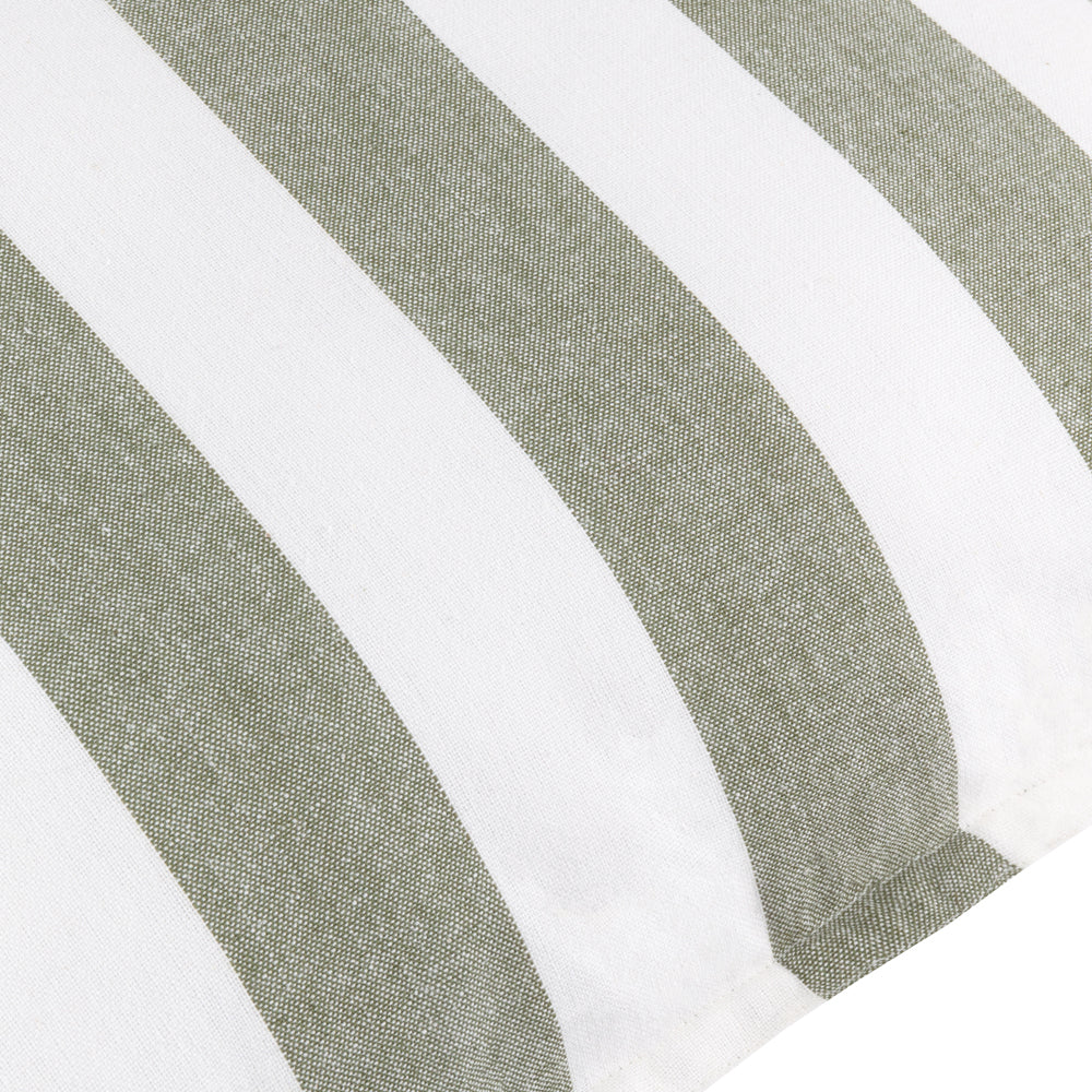 Striped Green Cushions - Hayle Cotton Outdoor Polyester Filled Cushion Moss Yard