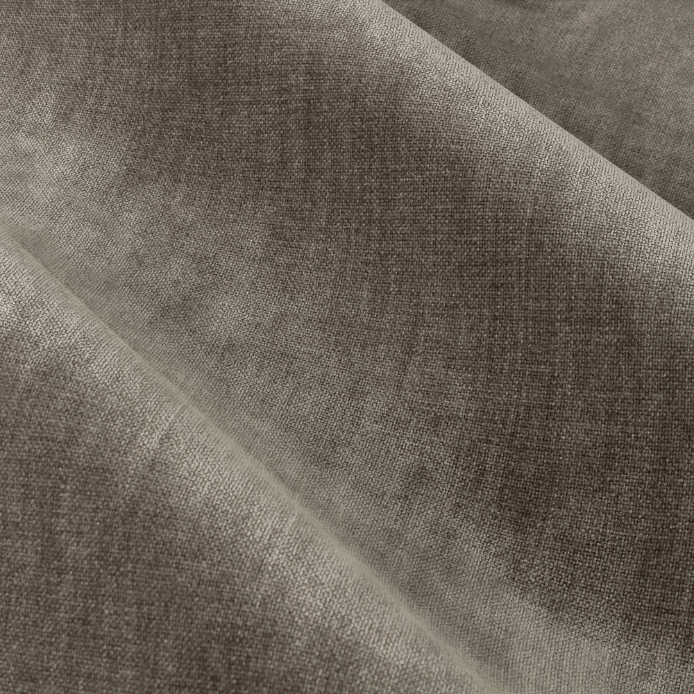 Plain Grey Curtains - Heavy Chenille Fully Lined Velvet Pencil Pleat Curtains Greige Yard