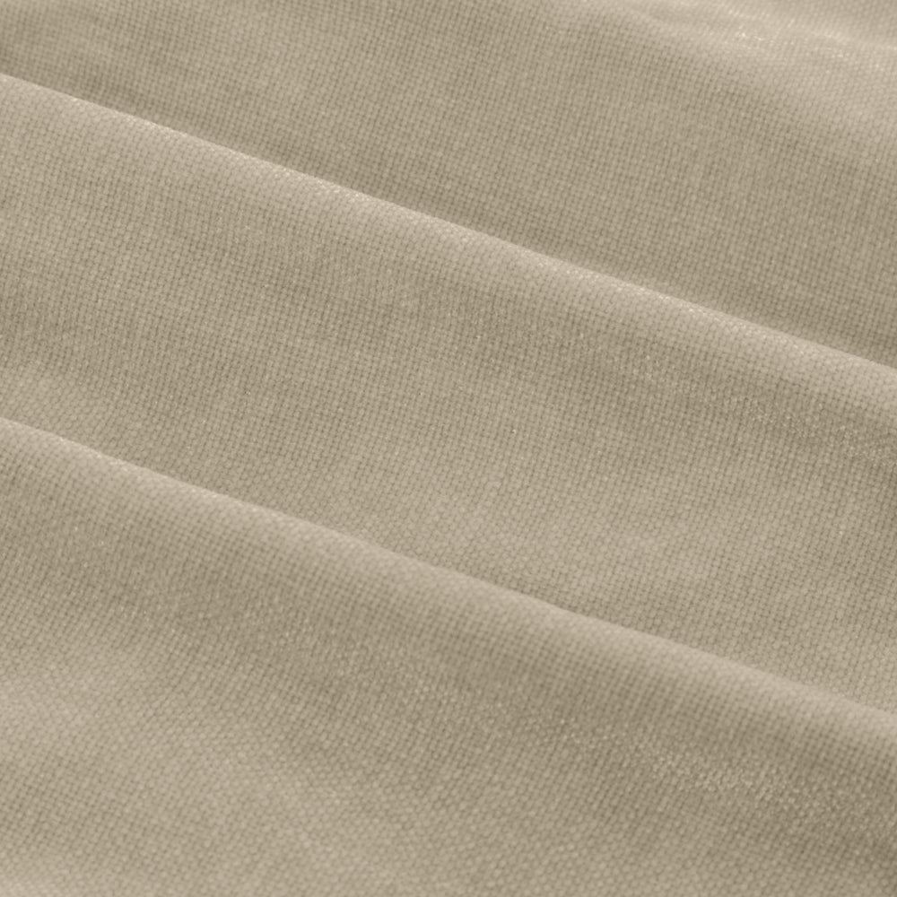 Plain Beige Curtains  - Heavy Chenille Fully Lined Velvet Pencil Pleat Curtains Linen Yard