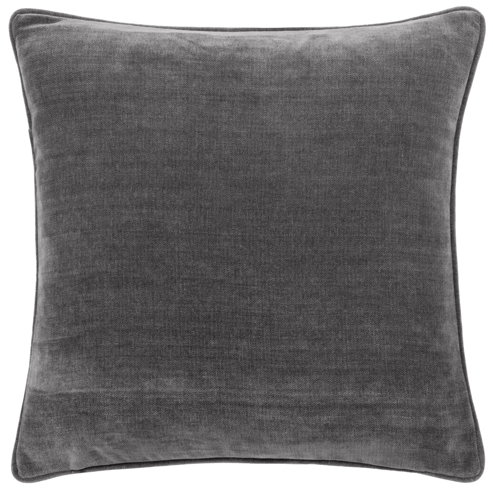 Plain Grey Cushions - Heavy Chenille  Cushion Cover Charcoal Yard