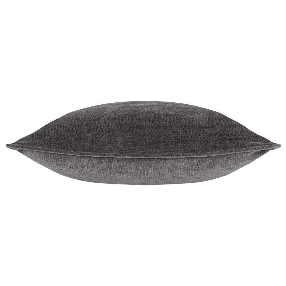 Plain Grey Cushions - Heavy Chenille  Cushion Cover Charcoal Yard