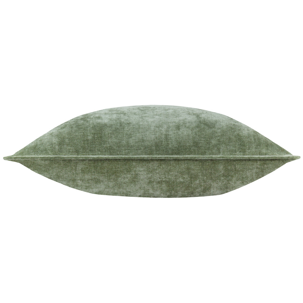Plain Green Cushions - Heavy Chenille Piped Polyester Filled Cushion Eucalyptus Yard