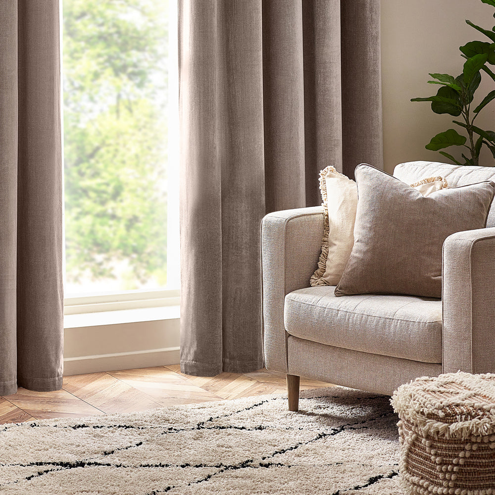 Plain Beige Cushions - Heavy Chenille  Cushion Cover Greige Yard