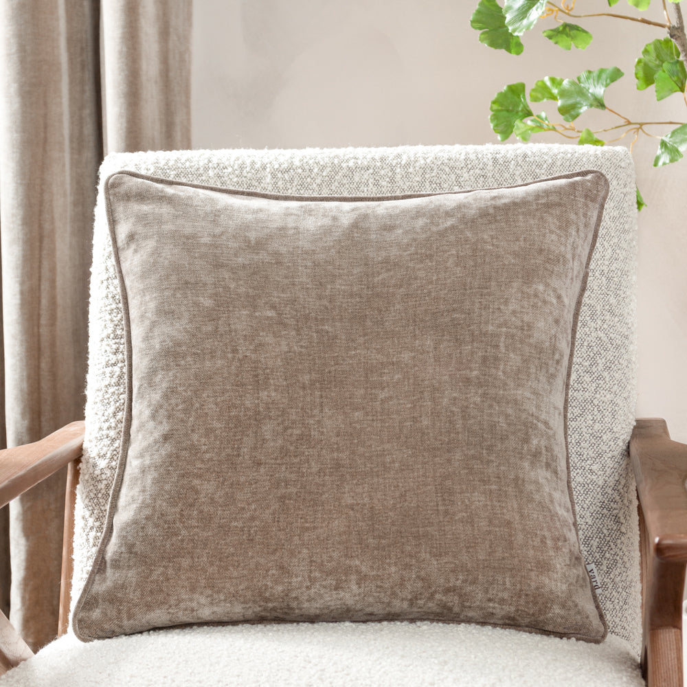 Plain Beige Cushions - Heavy Chenille  Cushion Cover Greige Yard