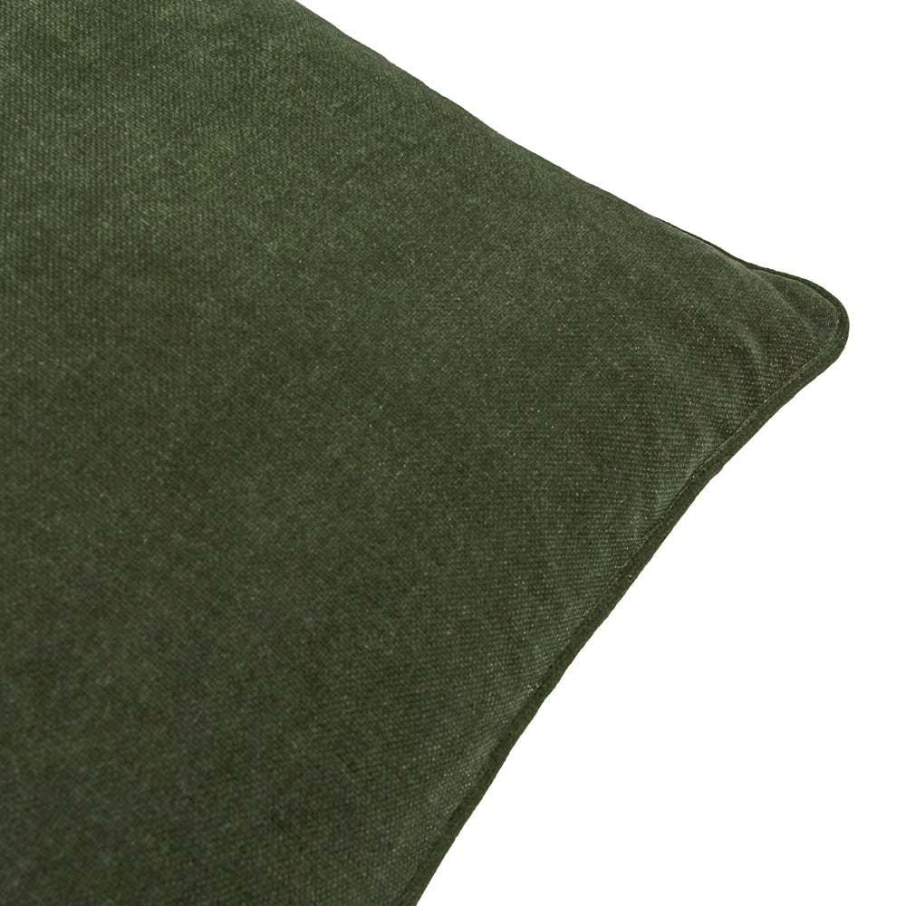 Plain Green Cushions - Heavy Chenille Piped Cushion Cover Lichen Yard
