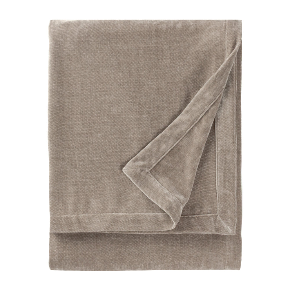 Plain Beige Throws - Heavy Chenille Velvet Throw Greige Yard 