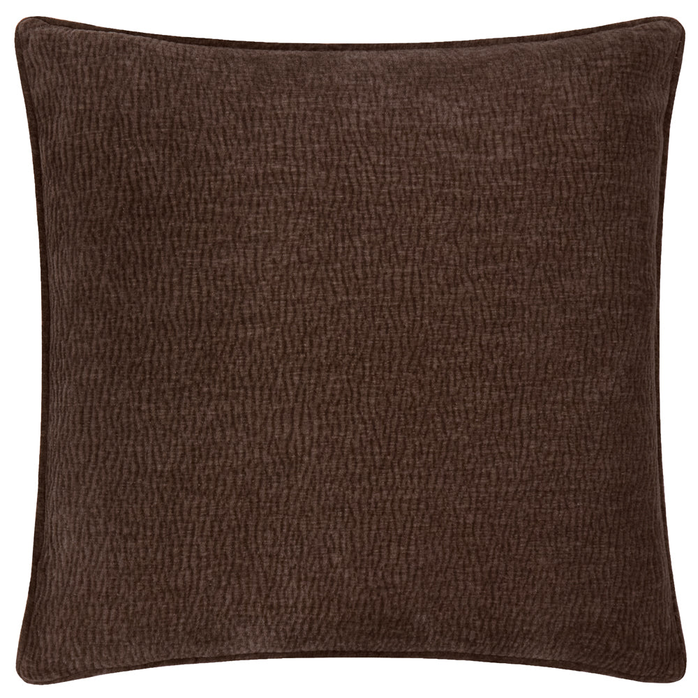 Plain Brown Cushions - Heath Washed Velvet Textured Cushion Cover Espresso Brown Yard