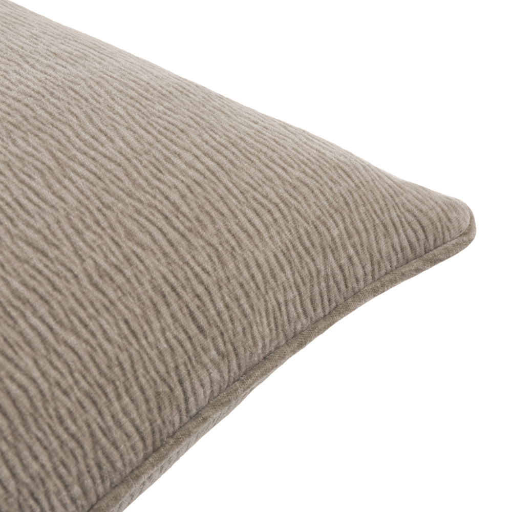 Plain Grey Cushions - Heath Washed Velvet Textured Cushion Cover Greige Yard
