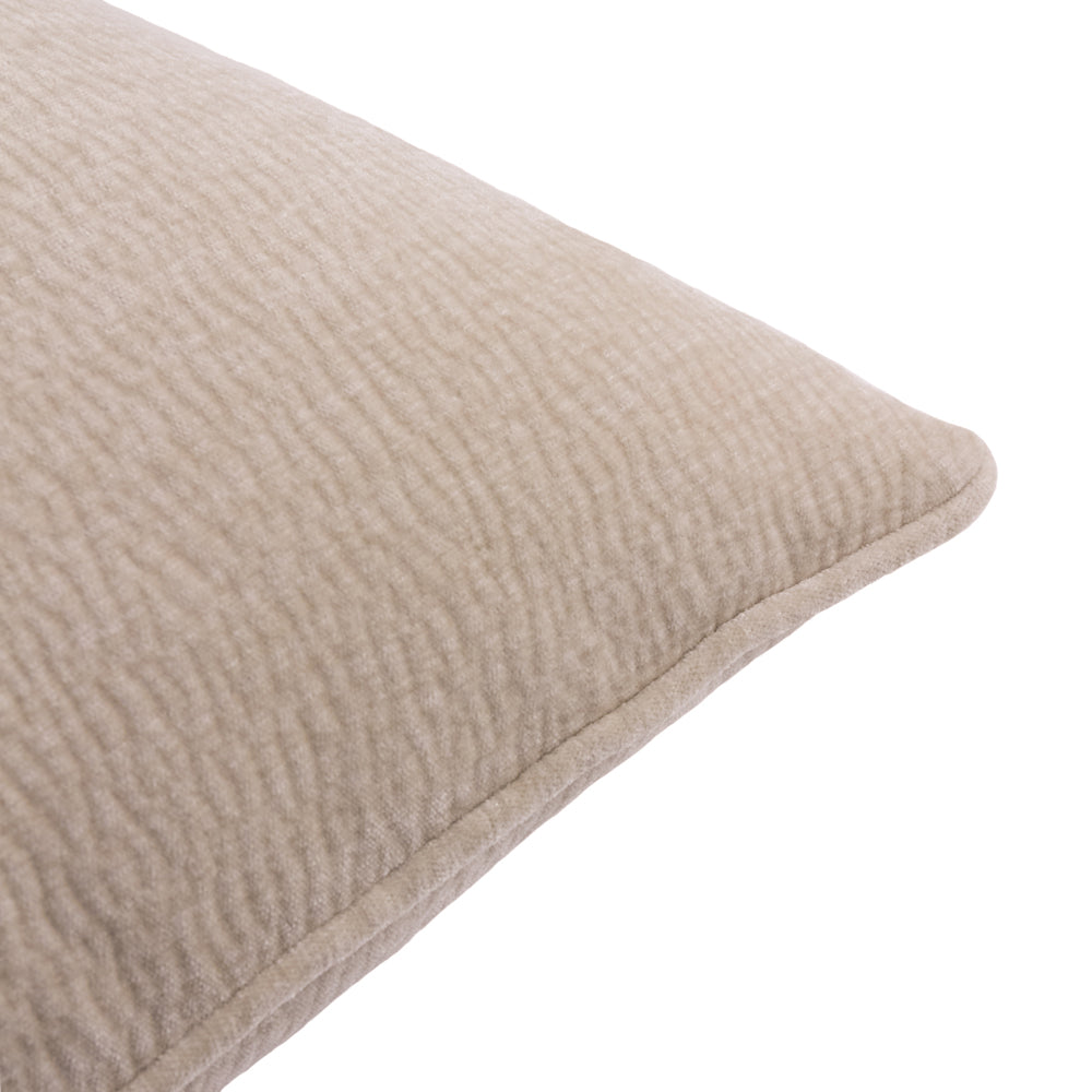 Plain Cream Cushions - Heath Washed Velvet Textured Cushion Cover Linen Yard