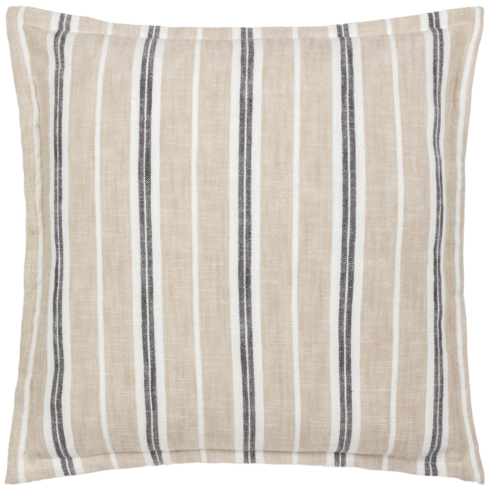 Striped Beige Cushions - Hebble Striped Cushion Cover Natural Black Yard