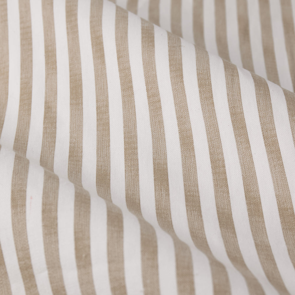 Striped Beige Curtains - Hebden 100% Cotton Blackout Pencil Pleat Curtains Natural Yard